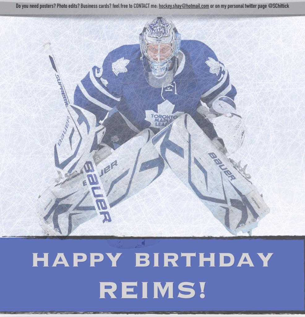 Happy Birthday to goaltender James Reimer!  