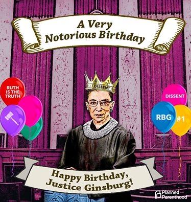 We\d like to wish one of our favorite Justices, Ruth Bader Ginsburg, a happy birthday! 