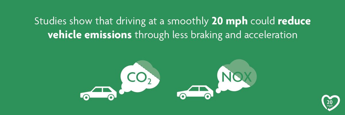 LivingStreetsEd's tweet photo. Driving at a smoothly #20mph could reduce vehicle emissions #Edinburgh #GO20mph http://t.co/NlaKAPK7Op
