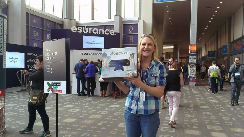 joonebug's tweet image. Won this Xbox One from the @esurance booth at the convention center! Thanks guys!! #SXSW2015 #esuranceaccess