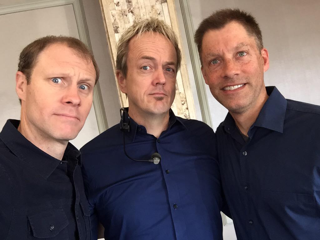RyanOQuinn's tweet photo. Triplets with @pedereide @ChrisWoolseyPR @team_wordplay #BlueShirtAccident http://t.co/LdB5YKuNCl