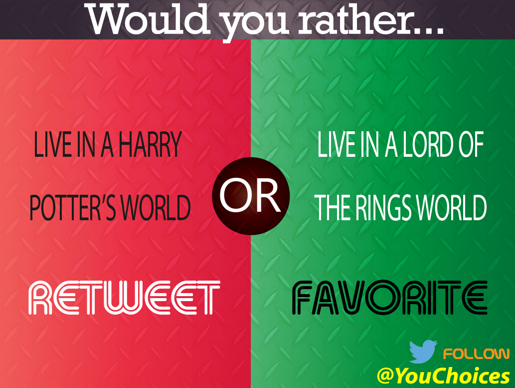 YouChoices's tweet photo. Which world would you rather live in? http://t.co/JFfOIKFZW9