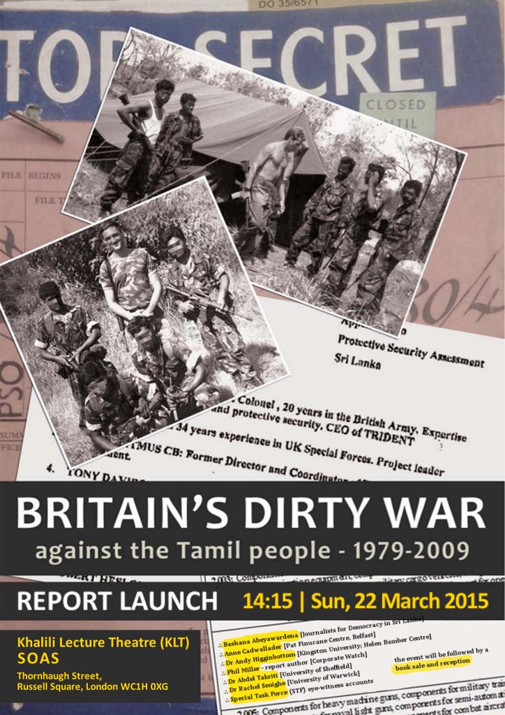 SOASTamilSoc's tweet photo. @LMUTamilSociety Hi friends, please support our event on Britain's dirty war against Tamils https://t.co/v4CQy5Xl1L http://t.co/8ABUNIghq2