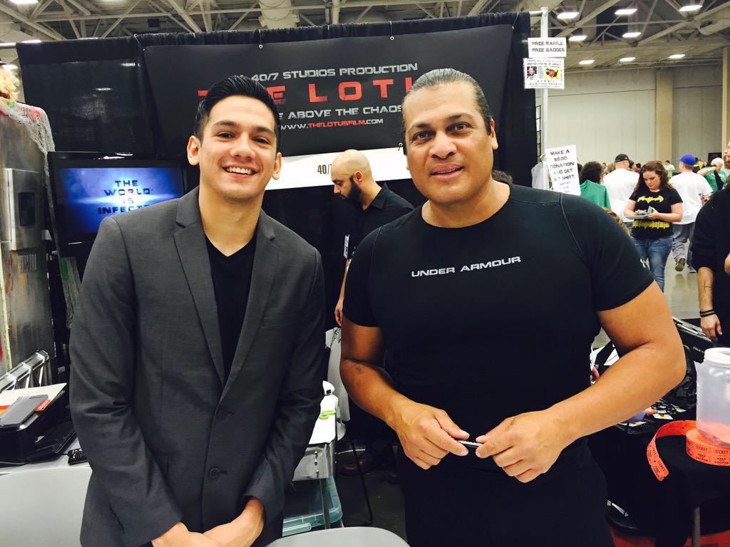 thelotusfilm's tweet photo. Come see @iamjakegarcia &amp; @tostado_raymond at our booth! #thelotusfilm #booth720 http://t.co/VKObdaQFs6