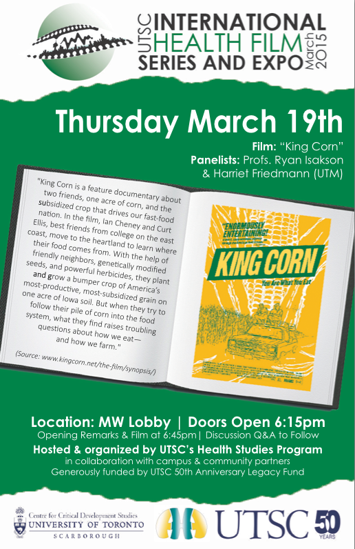 DrSicchia's tweet photo. @JuxtaUTSC Join us for more great films discussants and exhibits! Tues we look at homelessness &amp; Thurs food! #IHFSE http://t.co/cAc1oDkl13