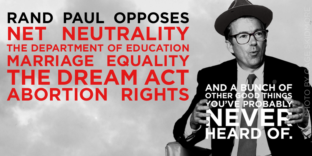 TheDemocrats's tweet photo. Rand Paul may be speaking at @sxsw, but his agenda couldn’t be less cool. #Randering #randsxsw http://t.co/M7jse65feT