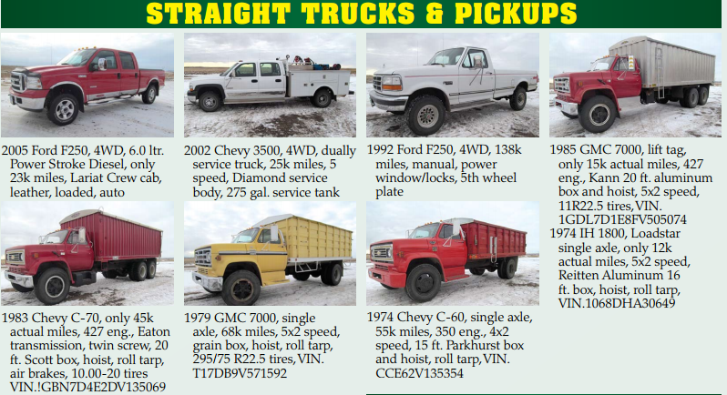 MachineryPete's tweet photo. Incredible line of nice older Trucks on March 26 farm retirement auction in Jamestown, ND: http://t.co/UX6dusqJY7 http://t.co/VFMLlArk15