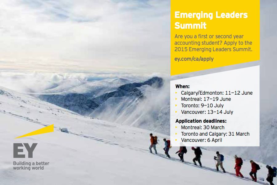 dasmcgill's tweet photo. Emerging Leaders Summit (EY) - U0/U1 students apply by the end of March. Details: http://t.co/nh2vOvyJ1s