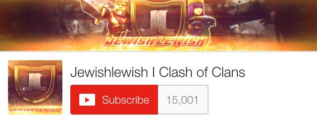 Community update: <a href="/ClashofClans/">Clash of Clans</a> YouTuber @cocjewishlewish hits 15,000 subscribers on YouTube! Congratulations!