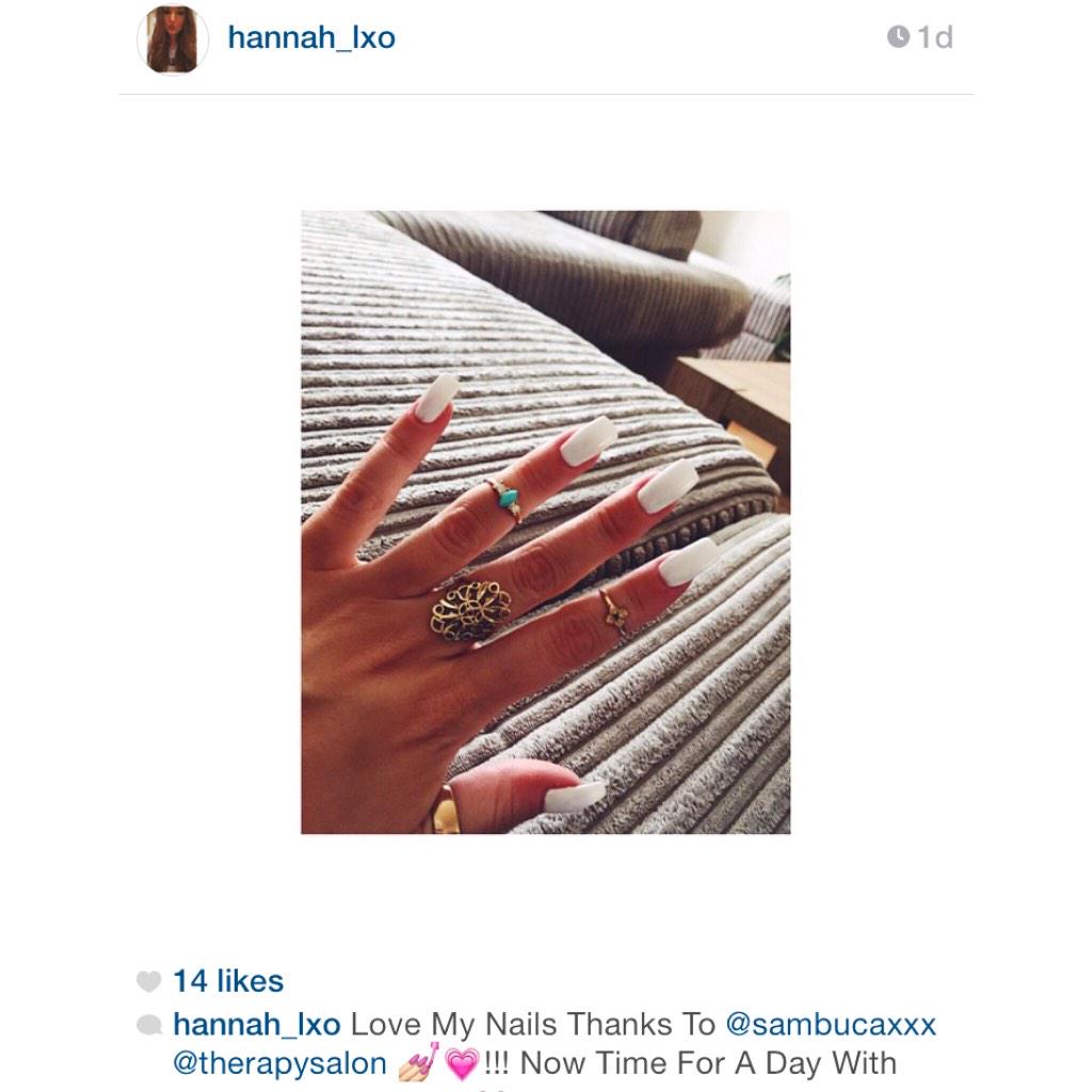 Therapy_x's tweet photo. #therapysalon #loveyourNails #acrylicNails #whiteshellac #love #shellac #therapy #beautytreatments http://t.co/6Z6SLv1TUF