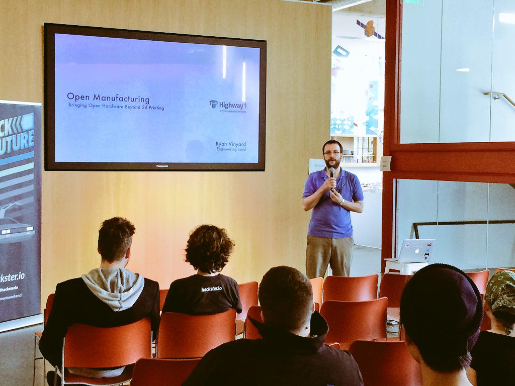 highway1io's tweet image. Highway1 #engineering lead Ryan Vinyard talks at #hardwareweekend about #opensource #hardware. @hacksterio