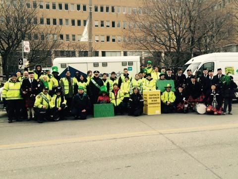 Paramedics4Cure's tweet photo. Great job! "@TPAnews: Another great food drive at the St Patrick's parade. #TOPatrick Thanks Toronto!!! http://t.co/dulDuqnvzv”