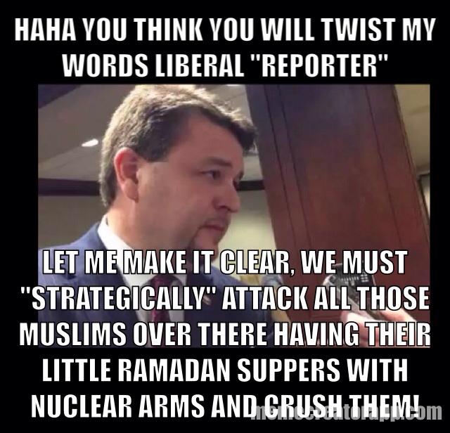 ImJasonRapert's tweet image. An oldie but a goodie #Im TheKindOfSenatorThat... #ConwayValues #Muslims #arpx #arleg #Strategic #ForeignPolicy