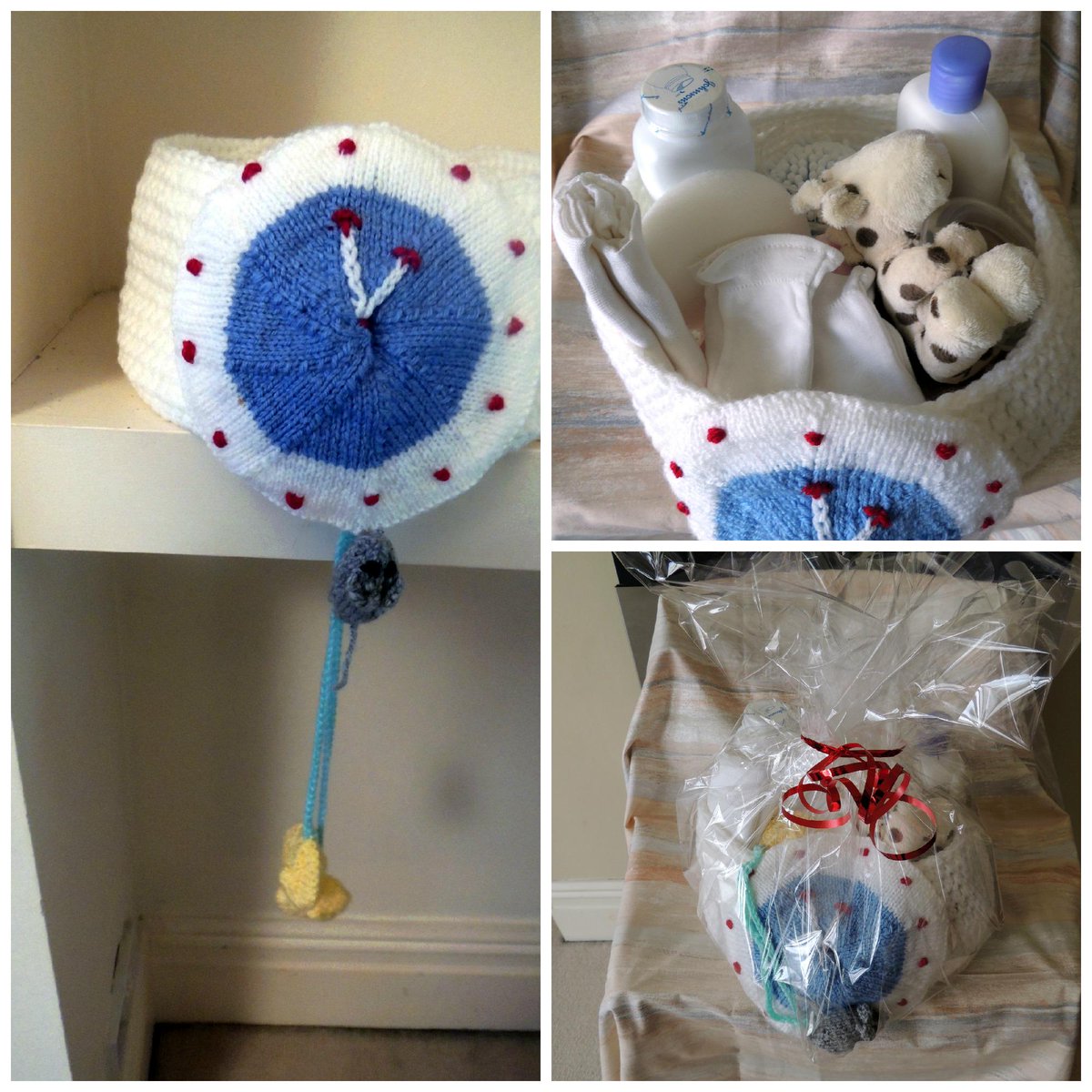 #CraftyUk Hickory Dickory Dock the mouse ran up the clock filled and  wrapped nursery gift basket #babyshower gift