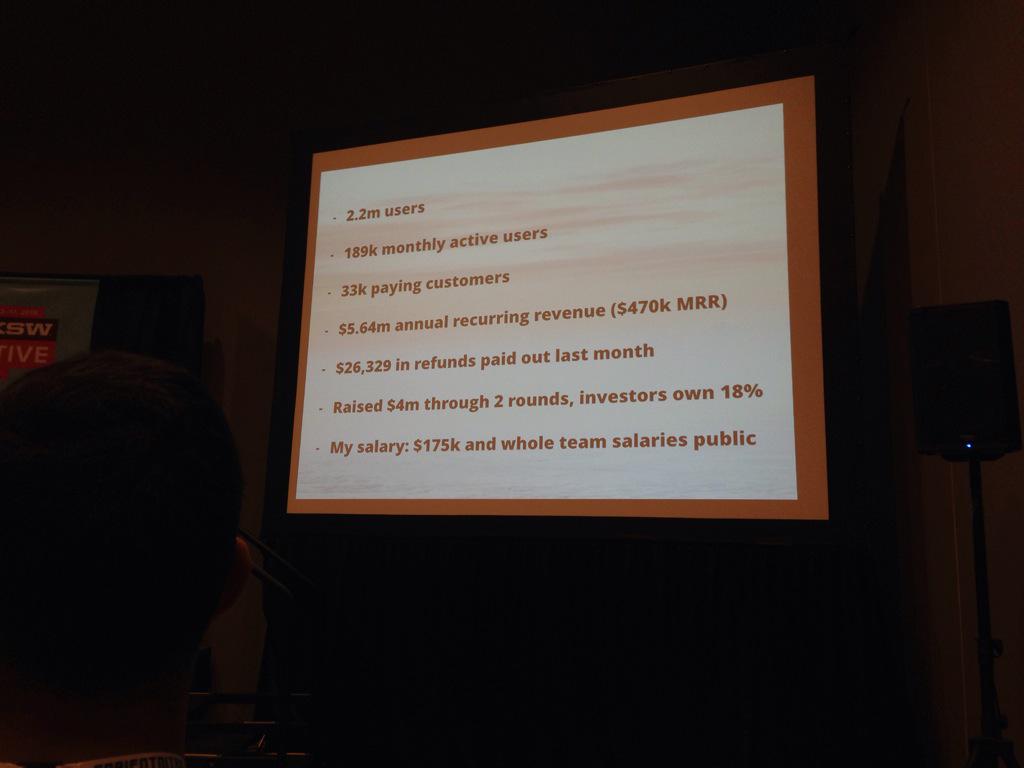 adro718's tweet photo. When you show numbers like these the world does not implode! #Buffer #openpay #SXSW2015 http://t.co/XPg8XyF7It