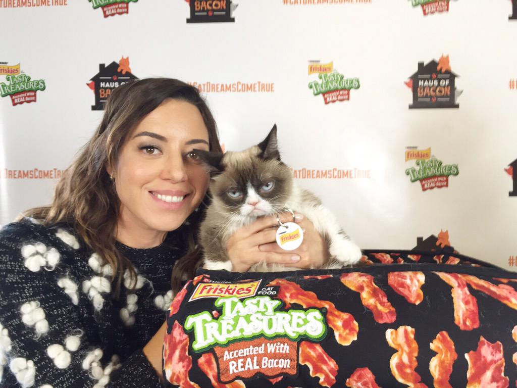 Grumpy Cat On Twitter Catdreamscometrue With Aubrey Plaza At