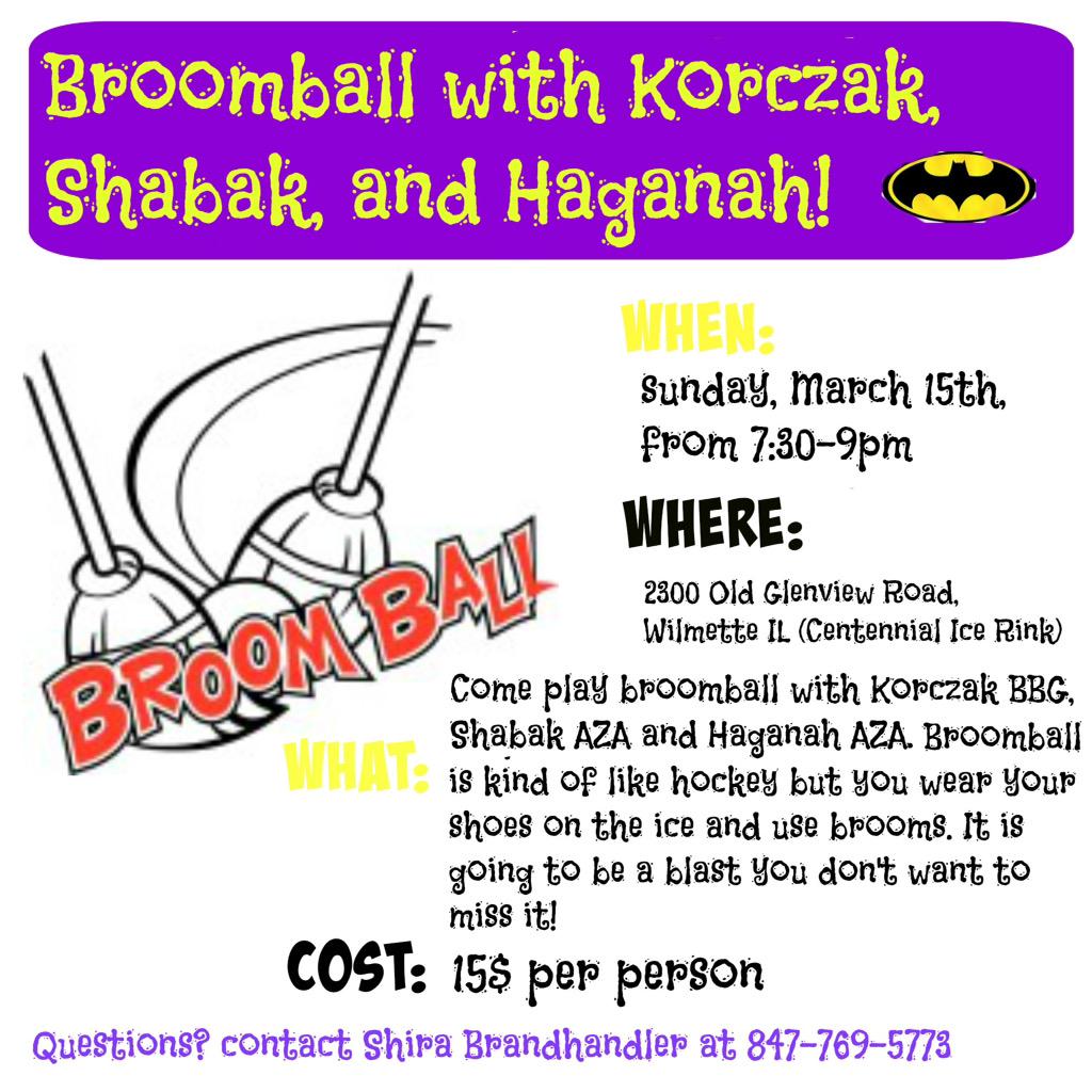KorczakBBG's tweet photo. Come play broomball with us!!! @shabak2342 @Haganah2379 http://t.co/h4kCNIlLcy