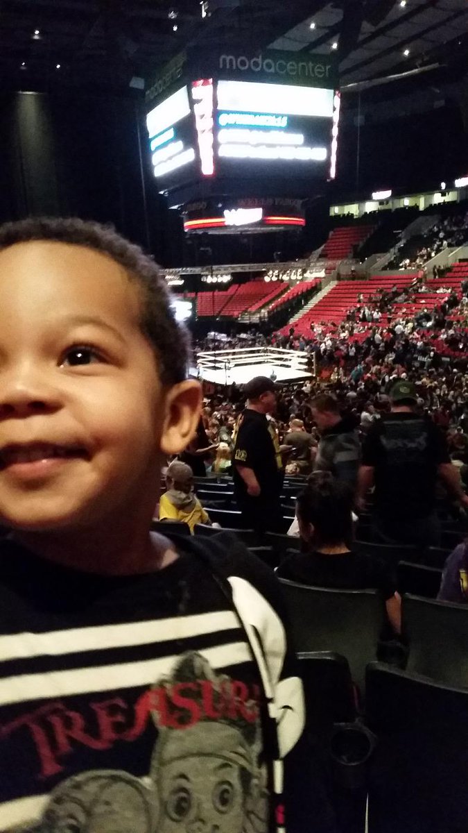 dj_reckless503's tweet image. Brought my son to his first @WWE event here in Portland.  He is hooked lol
#WWEPORTLAND