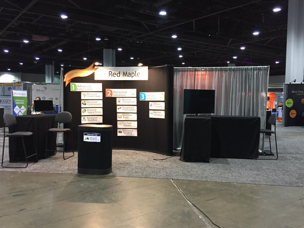 redmaple's tweet photo. All set up and ready to go at #Conv15 booth 1047!  #MSDynAX #AX2012R3 http://t.co/gcMOYaSVcx