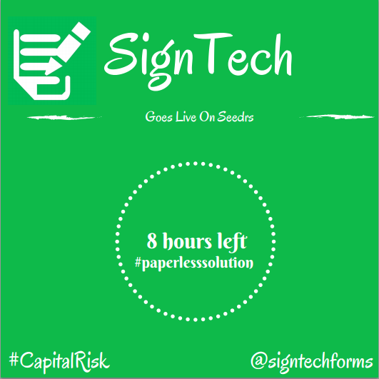 SignTechForms's tweet image. Countdown begins, we go live on @Seedrs in 8hours #crowdfunding #paperlesssolution #signtechforms #signuk