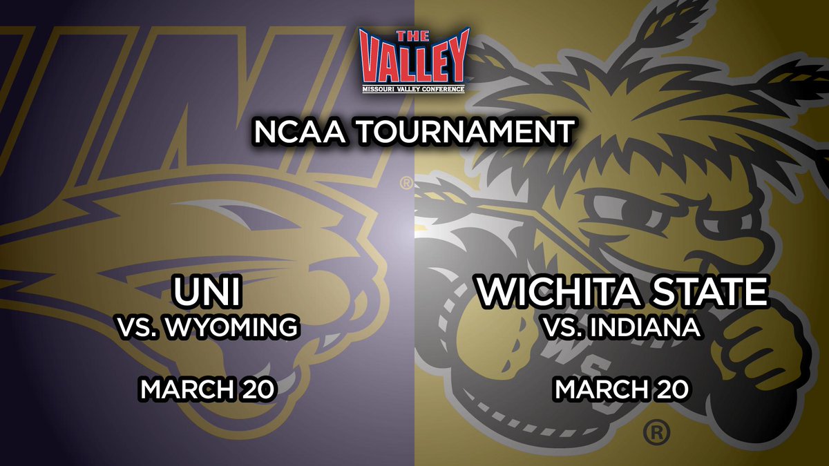 MVCsports's tweet image. Brackets are ready &amp;gt; on.ncaa.com/1AJFPFv

UNI vs Wyoming and Wichita State vs. Indiana. Both on March 20.