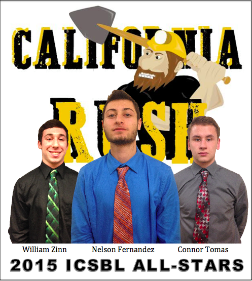 ICSBL_Rush's tweet photo. Here are your 2015 ICSBL All-Stars! Congrats to William Zinn, Nelson Fernandez, and Connor Tomas! http://t.co/pTqZZ94c1j