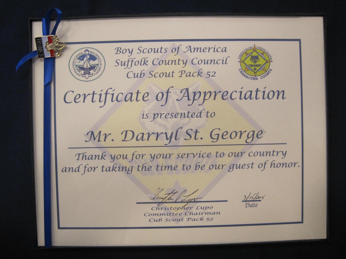darryl_stgeorge's tweet photo. Thanks to Cub Scout Pack 52 for inviting Darryl as guest of honor at annual Blue &amp; Gold Ceremony today http://t.co/OIY2pPm9J8