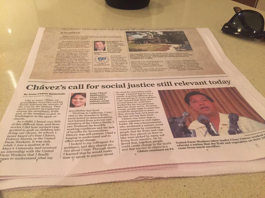 si_se_puede__'s tweet photo. Cesar Chávez in #SanAntonio #expressnews #sisepuede #socialchange http://t.co/djvfcD63sm