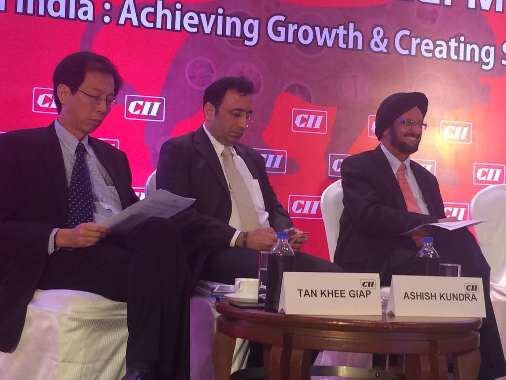 Meeting with Sh Tan Khee Giap from NUS so as to improve the environment of doing business in the UTs.