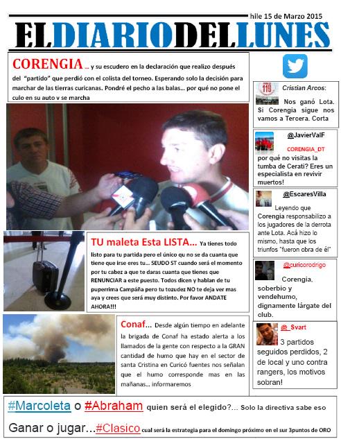 DiariodelLuness's tweet photo. Ya Lectores... SE viene Una semana de mucho trabajo #Clasico #Humo #Adios #CURICO @cdpCURICOUNIDO @primerabdechile http://t.co/cuGSxicnDW