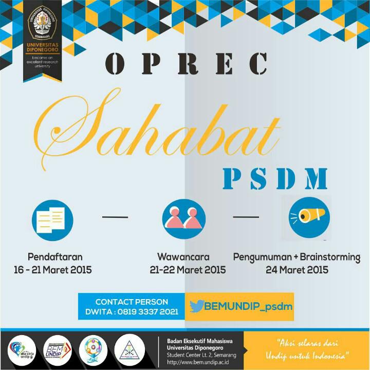 Untuk kalian <a href="/d3vil_14/">MeXIVeD</a> Salam semangat para duta kaderisasi... PSDM BEM Undip proudly present : Sahabat PSDM 2015 "