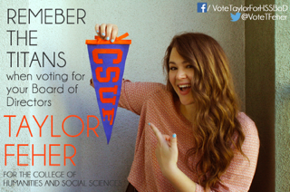 VoteTFeher's tweet photo. #remembertheTitans when voting this week! I hope to help the CSUF community, help me make that hope a reality! http://t.co/0ObHqBK6wv