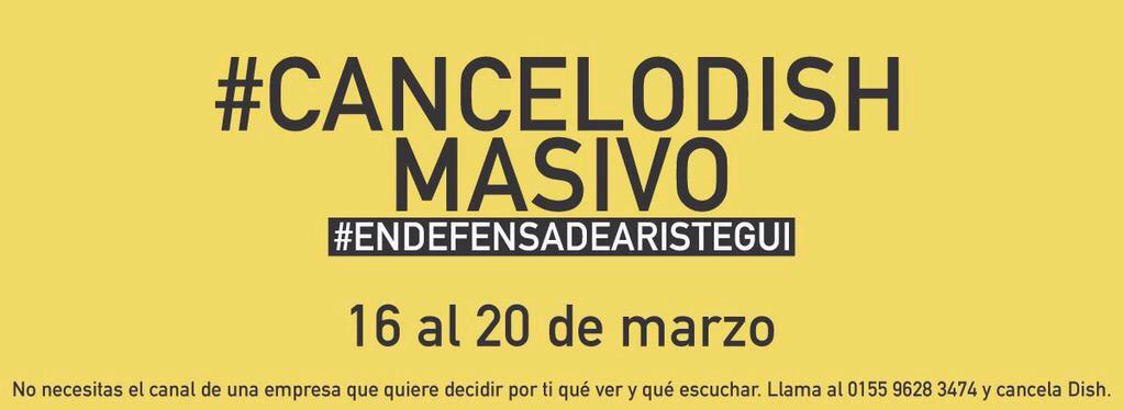 alemonroyv's tweet photo. ¡Felicidades @NoticiasMVS y @DishMx! Se ganaron nuestro primer boicot y ni en la lista estaban #EndefensadeAristegui2 http://t.co/I8HosdOBQE