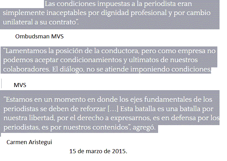 Tres frases sobre el despido de Carmen Aristegui de MVS Radio. Ustedes juzguen. #EnDefensadeAristegui2