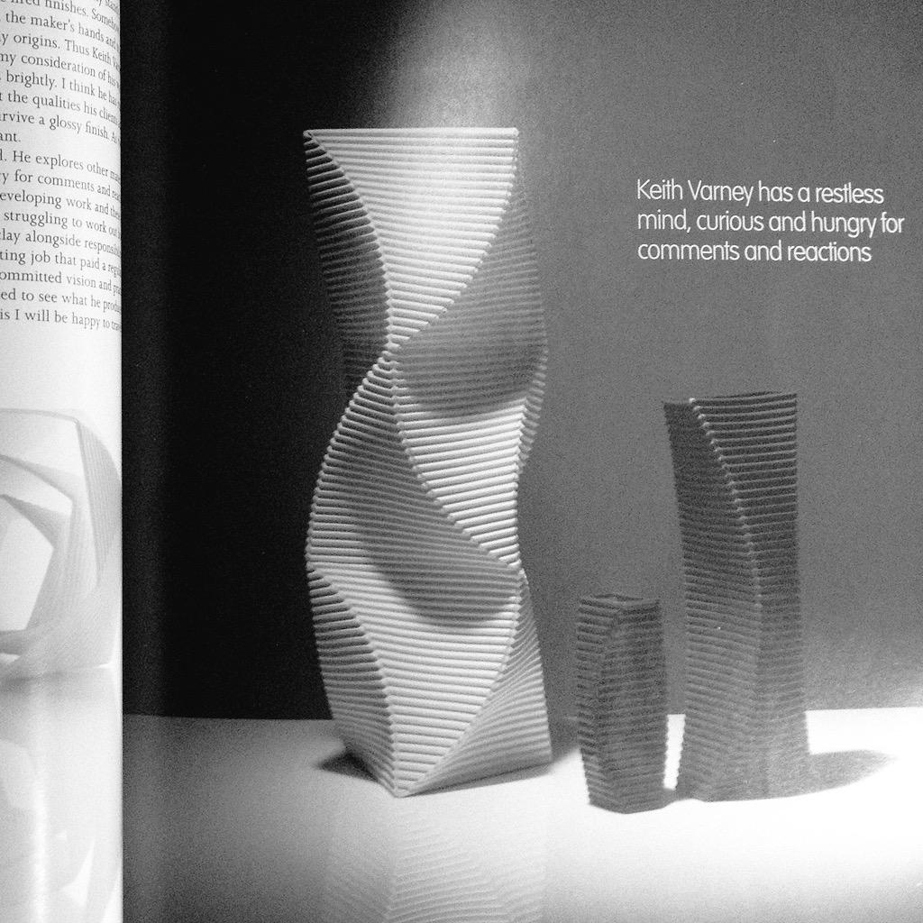 Kimnortondesign's tweet photo. Great article @ceramicreview March April issue @keithVceramics my fellow #hothouse3 friend. Love the new black forms http://t.co/aXqXwoYYaD