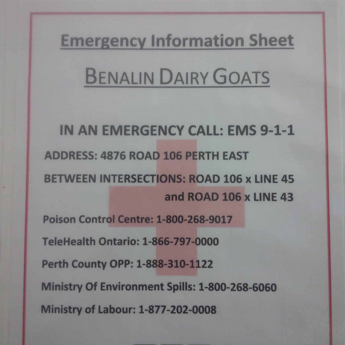 An example of one part of the Emergency Procedures Plan we have on our farm #GrowSafety #RealDirt #AgSafetyWeek