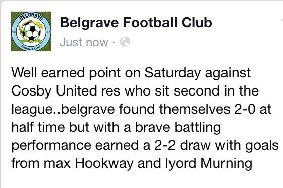 belgravefc's tweet photo. http://t.co/IQyFuoOH8d