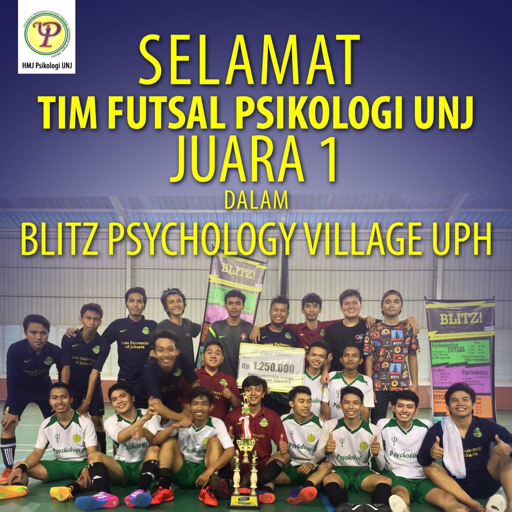 FutsalPsi_UNJ's tweet photo. Hari ini kita menjadi Juara 1 dalam Blitz @Psycho_Village Universitas Pelita Harapan. Good Job Team !!! http://t.co/YHfD6VpuYV