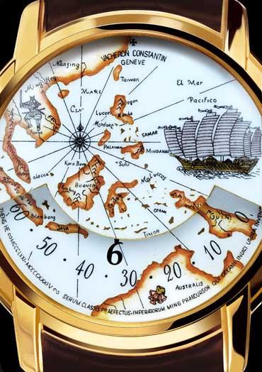 Yang ini adalah jam tangan premium made in Swiss, Vacheron Constantine yang bergambang peta nusantara.