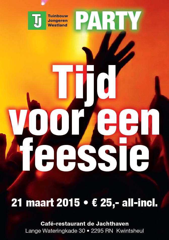 Tijd voor een Feessie Zat 21 Maart as. 
in Café De Jachthaven! Kosten €25,-All in. Kaarten rob@vandijk-flowers.nl RT