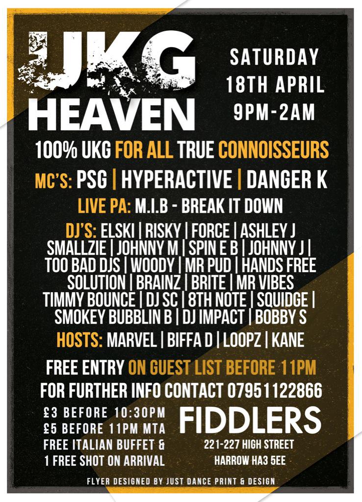 GarageEvents's tweet photo. UKG HEAVEN

@MCPSG @Hyperactivemc @djelski @TheDJRisky @ashleyjdj @dj_smallzie @DJSpinEB @TooBadDJs +more http://t.co/TtkuCqyGle
