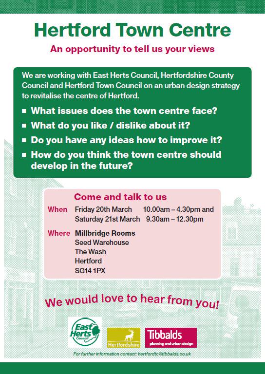 Don't forget you can share your ideas for the future of Hertford Town Centre at special meetings today and tomorrow