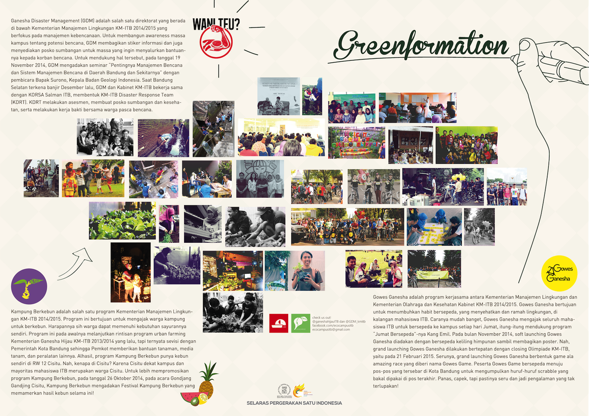 Kementerian Manajemen Lingkungan KM-ITB ngapain aja sih setahun ini? Cek Greenformation di bit.ly/greenformation… :)