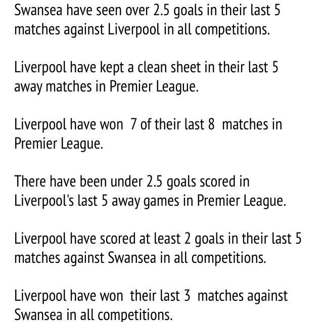 7daystats's tweet photo. #England #EPL 

#Swansea v #Liverpool 

#7DayStats http://t.co/lfqSa8UHpl
