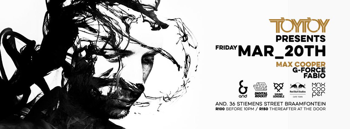 ANDClubZA's tweet photo. #TOYTOY this weekend w/ @maxcoopermax (UK) #GForce @fabio909 RSVP: http://t.co/ZlyJdZQaME #and http://t.co/o1O4XtWXbg http://t.co/xPYIdOdEj9