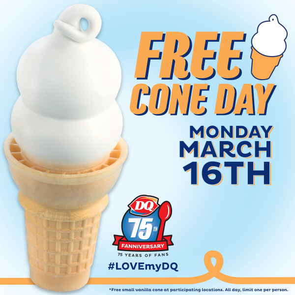 EAT_Vancouver's tweet photo. Congrats @DQCanada celebrates 75th Anniversary &amp; today Enjoy FREE vanilla ice-cream cones #LOVEmyDQ http://t.co/GPiCEH2dcc