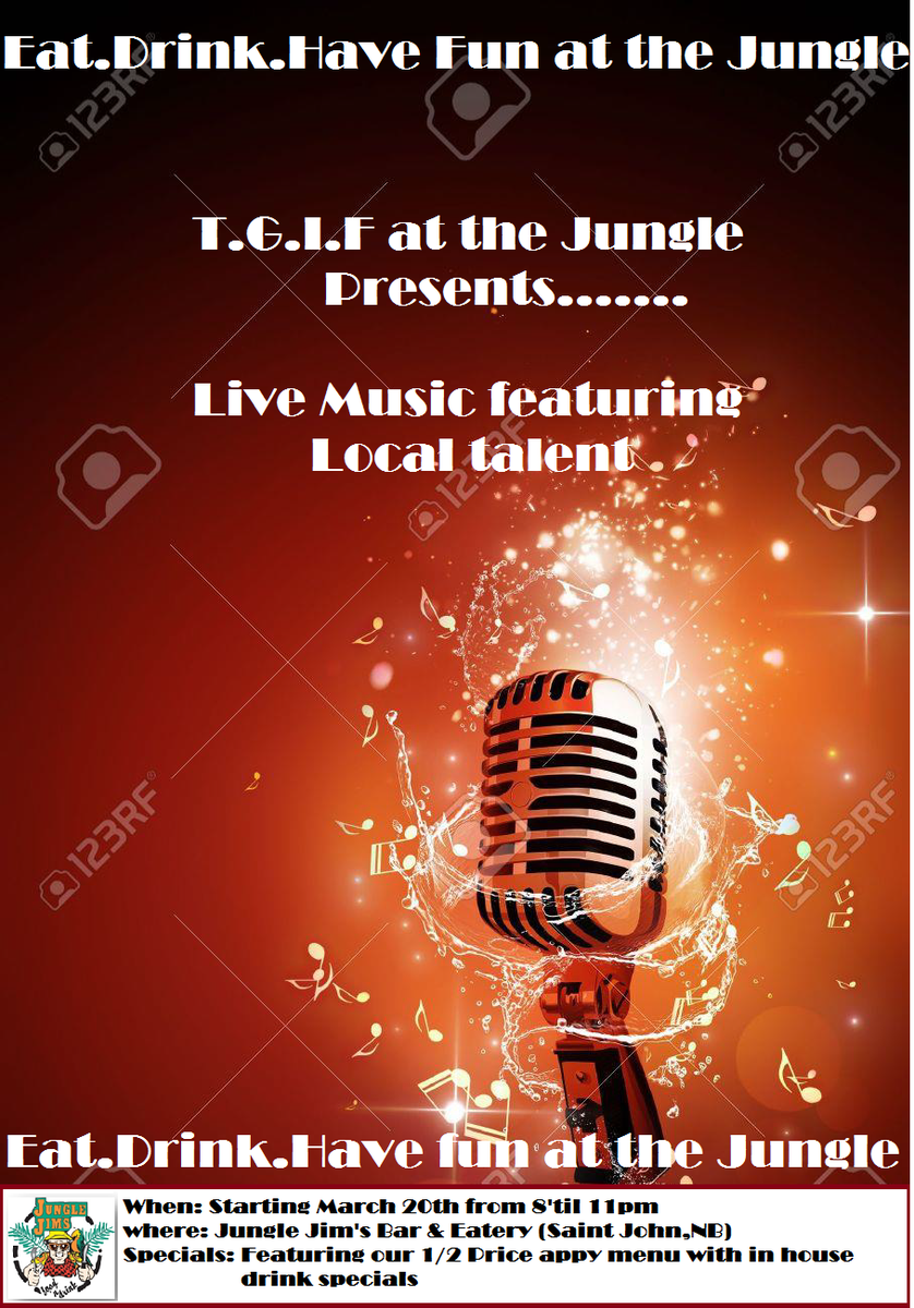 TGIF at the Jungle presents.....
Peter Butler`s Music night at the Jungle this Friday from 8`til 11pm
#livelifeuptown