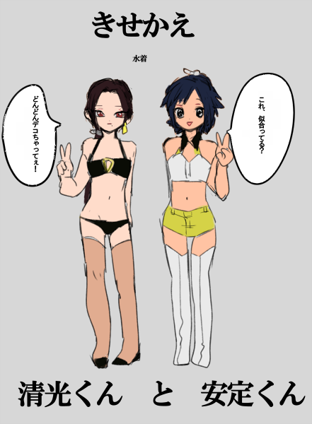 きせかえたやつ※女装、清光と安定 