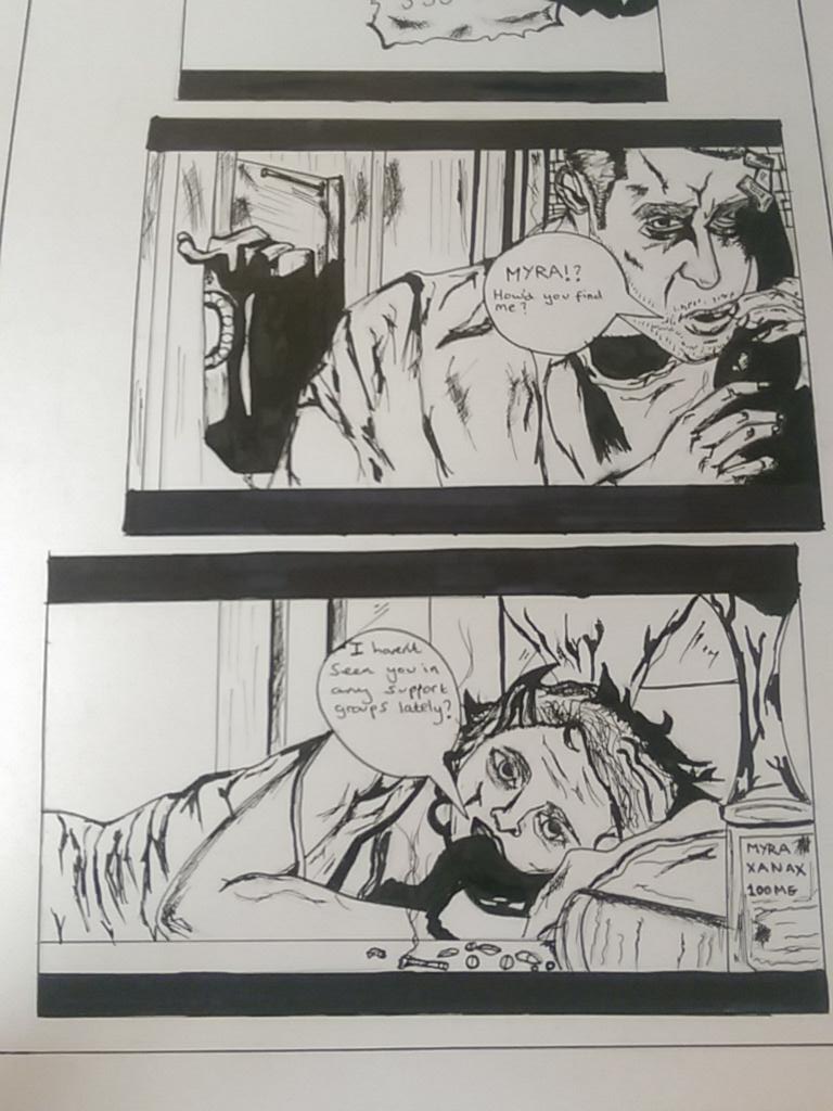 ArkinBuhara's tweet photo. A page for #DeviantArt competition. #FightClub #marlasinger scene. #illustration #comics #inks #highaces http://t.co/TTNANCXAA0
