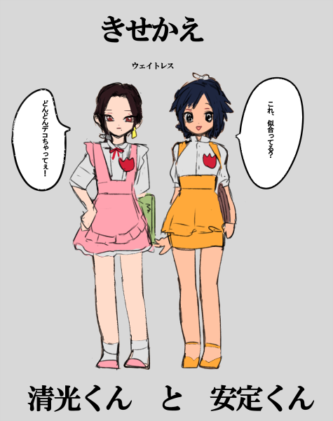 きせかえたやつ※女装、清光と安定 